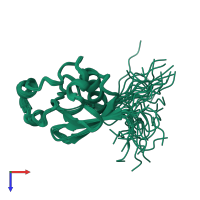 PDB entry 1wf9 coloured by chain, ensemble of 20 models, top view.