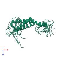 PDB entry 1wfd coloured by chain, ensemble of 20 models, top view.