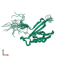 PDB entry 1wfg coloured by chain, ensemble of 20 models, front view.