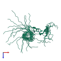 PDB entry 1wfp coloured by chain, ensemble of 20 models, top view.