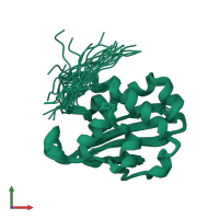 PDB entry 1wfr coloured by chain, ensemble of 20 models, front view.