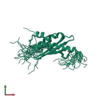 PDB entry 1wfz coloured by chain, ensemble of 20 models, front view.