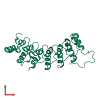PDB entry 1wg0 coloured by chain, front view.
