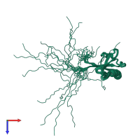 PDB entry 1wg6 coloured by chain, ensemble of 20 models, top view.