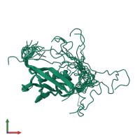 PDB entry 1wgg coloured by chain, ensemble of 20 models, front view.