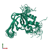 PDB entry 1wgp coloured by chain, ensemble of 20 models, front view.