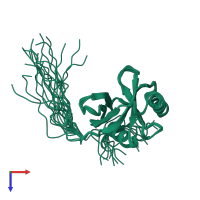 PDB entry 1wgu coloured by chain, ensemble of 20 models, top view.