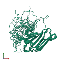 PDB entry 1wgv coloured by chain, ensemble of 20 models, front view.