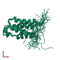 PDB entry 1wgw coloured by chain, ensemble of 20 models, front view.