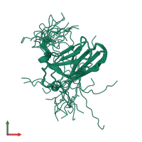 PDB entry 1wh0 coloured by chain, ensemble of 20 models, front view.