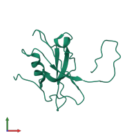 PDB entry 1wh1 coloured by chain, front view.