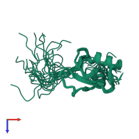PDB entry 1wh2 coloured by chain, ensemble of 20 models, top view.