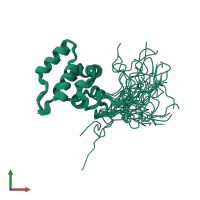 PDB entry 1wh4 coloured by chain, ensemble of 20 models, front view.