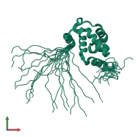 PDB entry 1wh8 coloured by chain, ensemble of 20 models, front view.