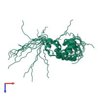 PDB entry 1wh8 coloured by chain, ensemble of 20 models, top view.