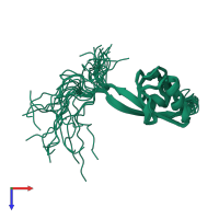 PDB entry 1whd coloured by chain, ensemble of 20 models, top view.