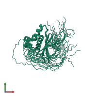 PDB entry 1whn coloured by chain, ensemble of 20 models, front view.