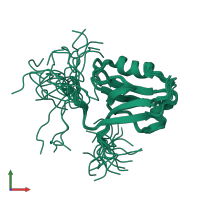 PDB entry 1wi4 coloured by chain, ensemble of 20 models, front view.