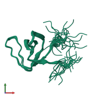 PDB entry 1wi7 coloured by chain, ensemble of 20 models, front view.