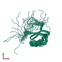 PDB entry 1wib coloured by chain, ensemble of 20 models, front view.