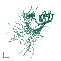 PDB entry 1wif coloured by chain, ensemble of 20 models, front view.