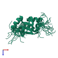 PDB entry 1wik coloured by chain, ensemble of 20 models, top view.