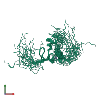 PDB entry 1wil coloured by chain, ensemble of 20 models, front view.