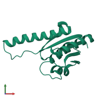 PDB entry 1wjg coloured by chain, front view.