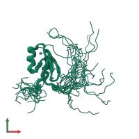 PDB entry 1wjv coloured by chain, ensemble of 20 models, front view.