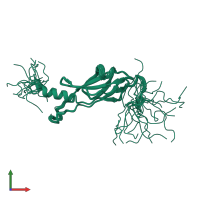 PDB entry 1wk0 coloured by chain, ensemble of 20 models, front view.