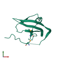 PDB entry 1wk2 coloured by chain, front view.