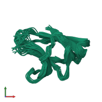 PDB entry 1wkt coloured by chain, ensemble of 20 models, front view.