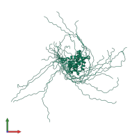 PDB entry 1wlm coloured by chain, ensemble of 20 models, front view.