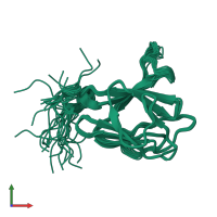 PDB entry 1wln coloured by chain, ensemble of 20 models, front view.