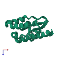 PDB entry 1wlo coloured by chain, ensemble of 20 models, top view.