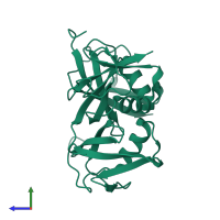 Small ubiquitin-related modifier 2 in PDB entry 1wm2, assembly 1, side view.