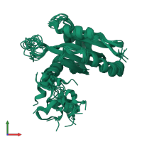 PDB entry 1wm4 coloured by chain, ensemble of 15 models, front view.