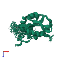 PDB entry 1wm4 coloured by chain, ensemble of 15 models, top view.