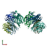 PDB entry 1wm6 coloured by chain, front view.