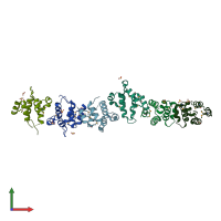 PDB entry 1wmg coloured by chain, front view.