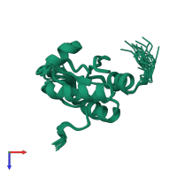 PDB entry 1wmj coloured by chain, ensemble of 20 models, top view.