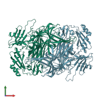 PDB entry 1wmn coloured by chain, front view.