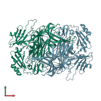 PDB entry 1wmo coloured by chain, front view.