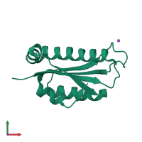 PDB entry 1wn2 coloured by chain, front view.