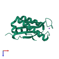 PDB entry 1wn2 coloured by chain, top view.