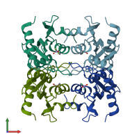 PDB entry 1wn5 coloured by chain, front view.