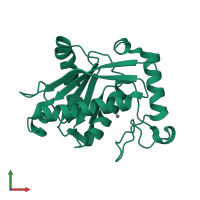 PDB entry 1wni coloured by chain, front view.
