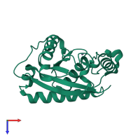 PDB entry 1wni coloured by chain, top view.