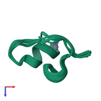 PDB entry 1wo4 coloured by chain, ensemble of 20 models, top view.