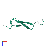 PDB entry 1wo9 coloured by chain, top view.